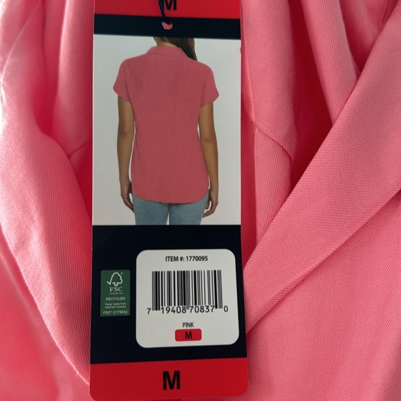 GAP Ladies' Popover Blouse, Notched Collar, Tacked Cuffs, Pink - Picture 7 of 7